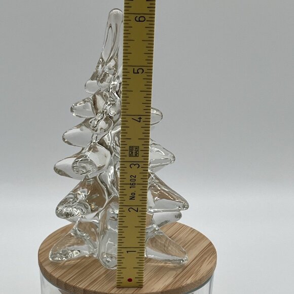 Vintage Crystal Clear Glass Art Christmas Tree 6" Heavy Paperweight Decor - Picture 7 of 7